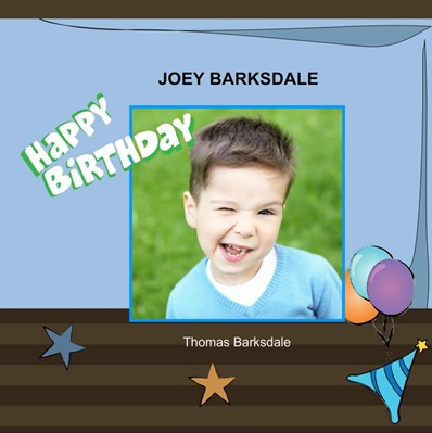 Birthday in Blue Theme,photo book for boy birthdays
