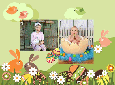 12x9 Photo Album with Colorful Easter Eggs Design