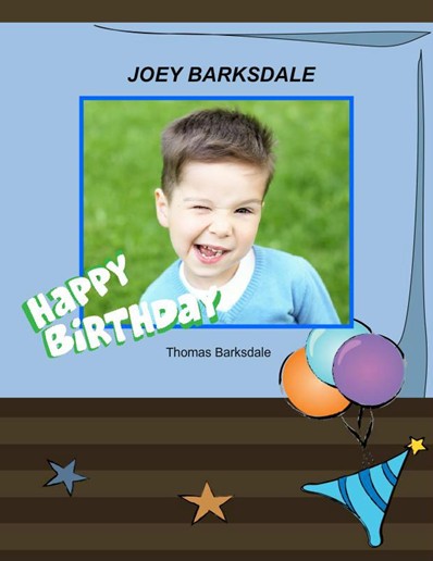 Birthday in Blue Theme,photo album for boy birthdays