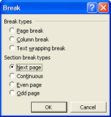 section break types