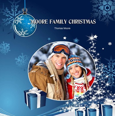 Blue Christmas Photo Book, Christmas Blue Theme