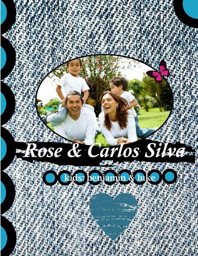 Latin Family Reunion Photo Album,Modern Jeans Theme